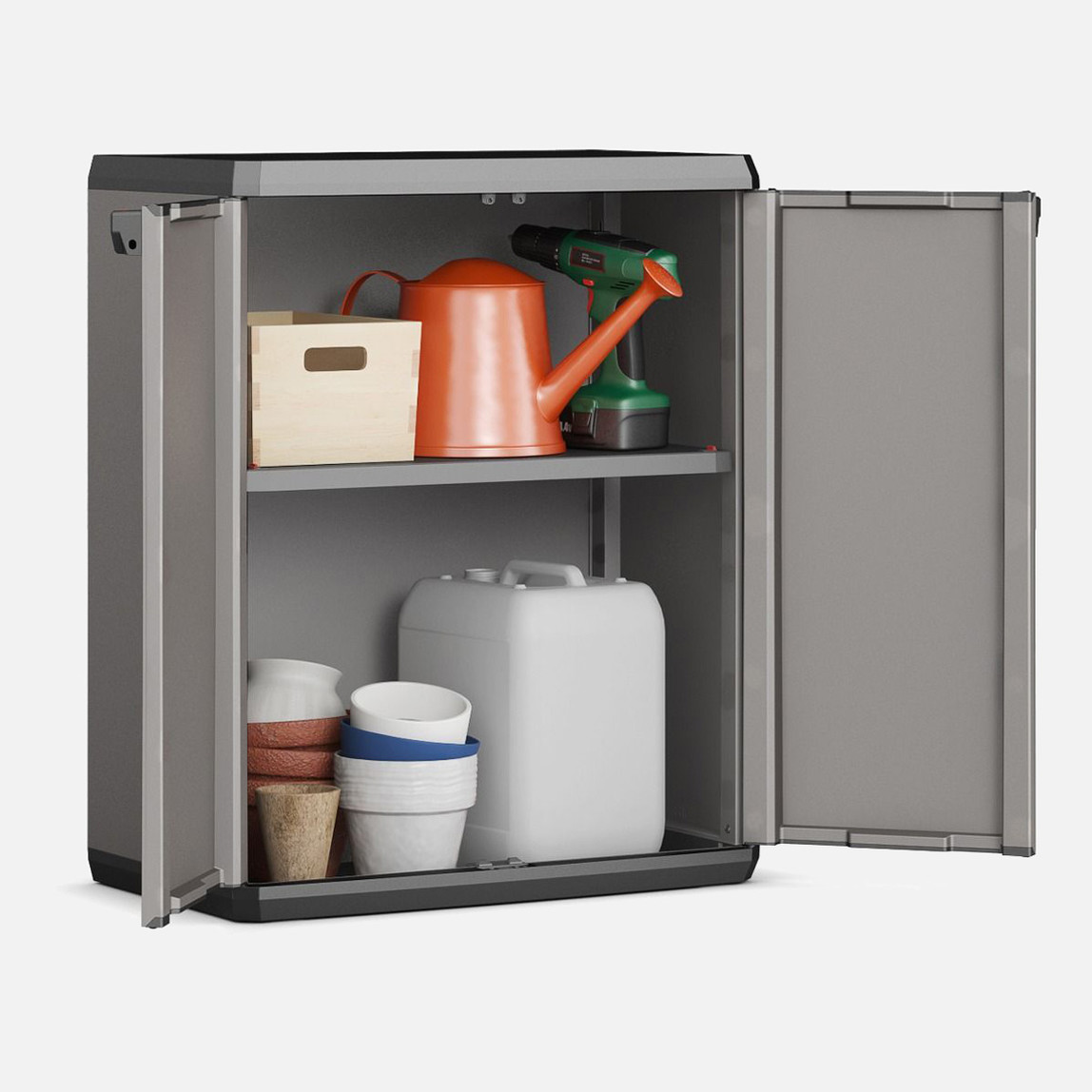    Keter Piu Tek Raflı Plastik Dolap Antrasit  