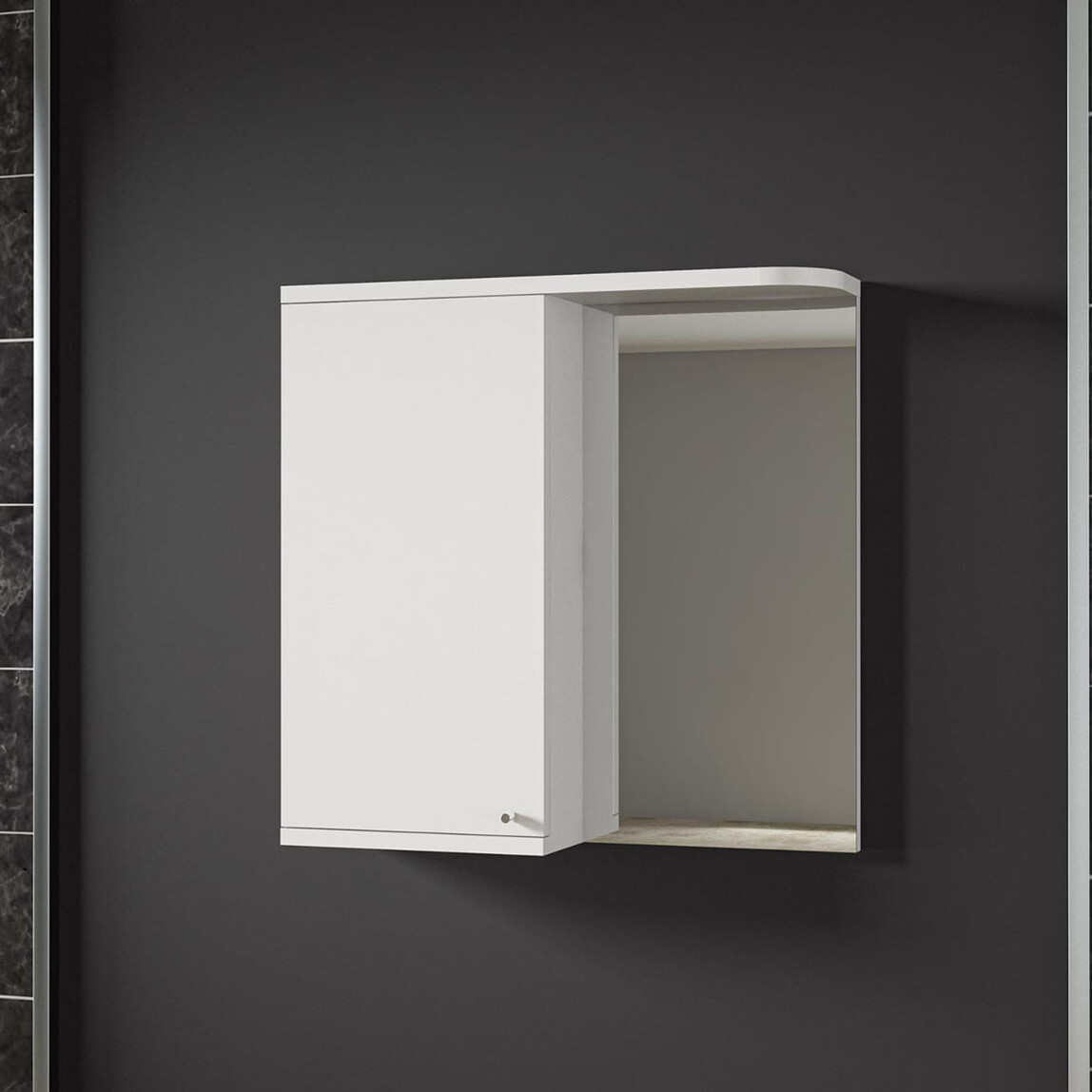   Movemo 100173 Aynalı 59 cm Banyo Dolabı Üst Modül Beyaz 