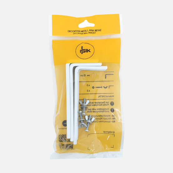 Işık Decopiyer Duvar Bağlantı 12cm L Ayak Beyaz 