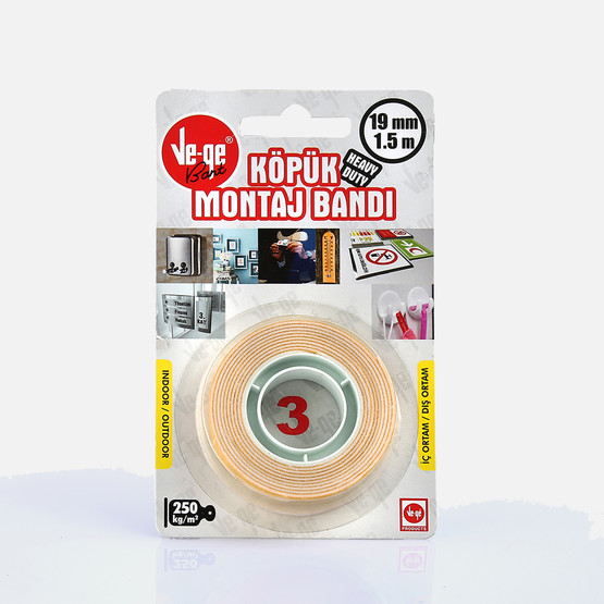 Vege Montaj Bandı Heavy Duty Dış Mekan 19 mm x 1,5 m 