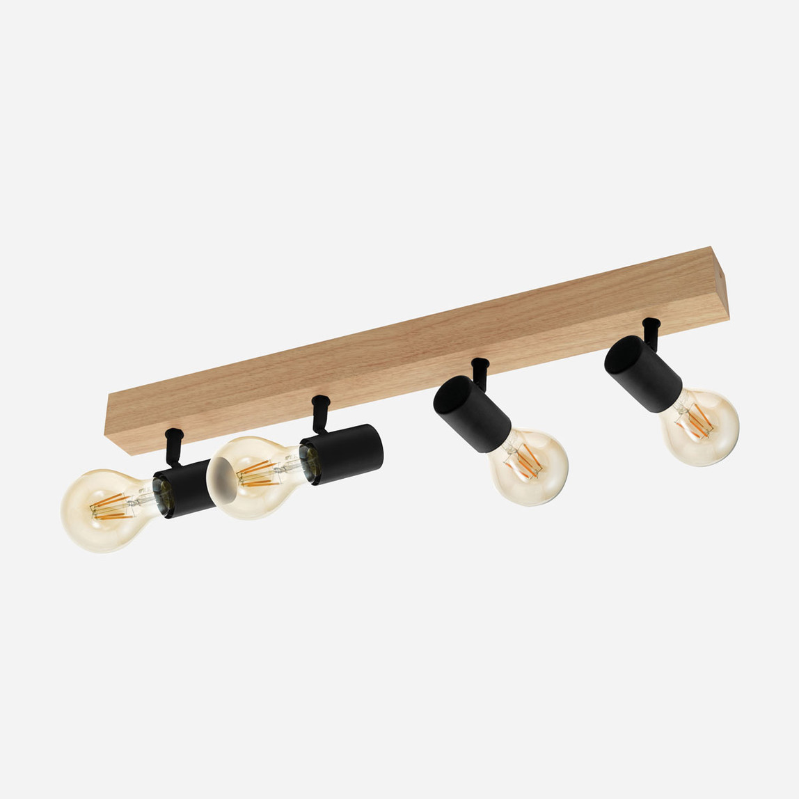    Eglo Townshend 60 W Ledli E27 Duy Yuvarlak Sıvaüstü Spot 4 Adet Siyah  
