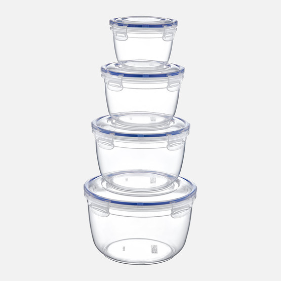Dünya Plastik 4'lü Yuvarlak Saklama Kabı Set 