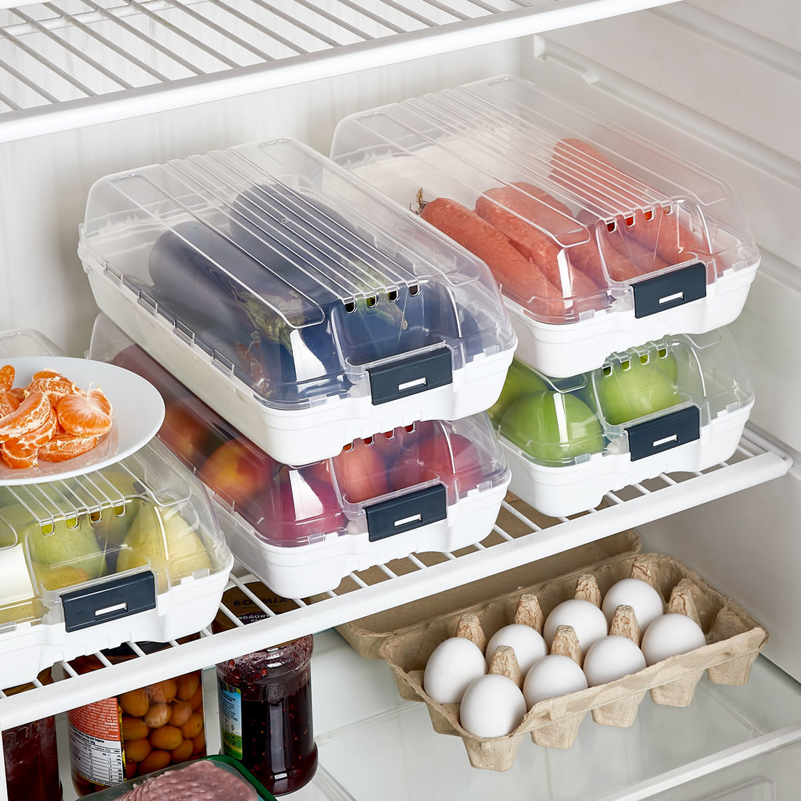    Dünya Plastik Kilitli Buzdolabı Organizer Kutu 