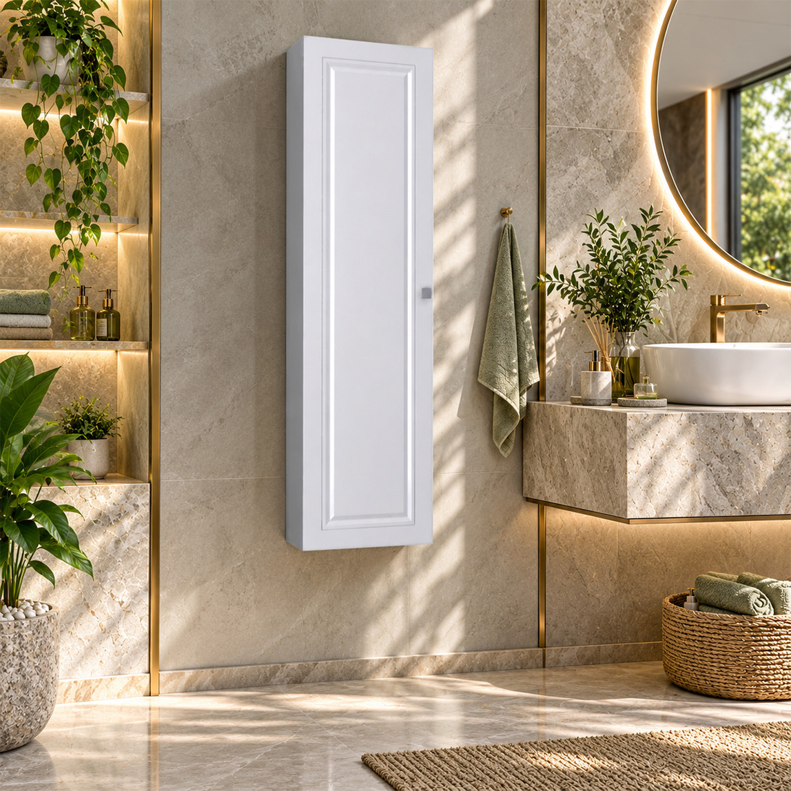    Polka Linde  Banyo Boy Dolabı Beyaz 