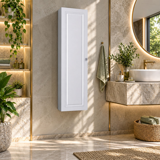 Polka Linde  Banyo Boy Dolabı Beyaz