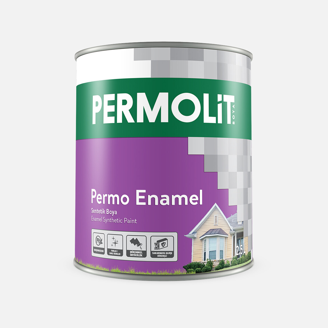    Permolit 2,5 lt Permo Enamel Sentetik Boya Sarı Permolit 