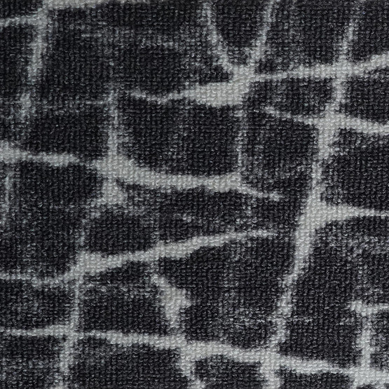 Güven Collection Ege Bukle Baskılı 6 mm 400 cm Duvardan Duvara Halı Beyaz-Siyah