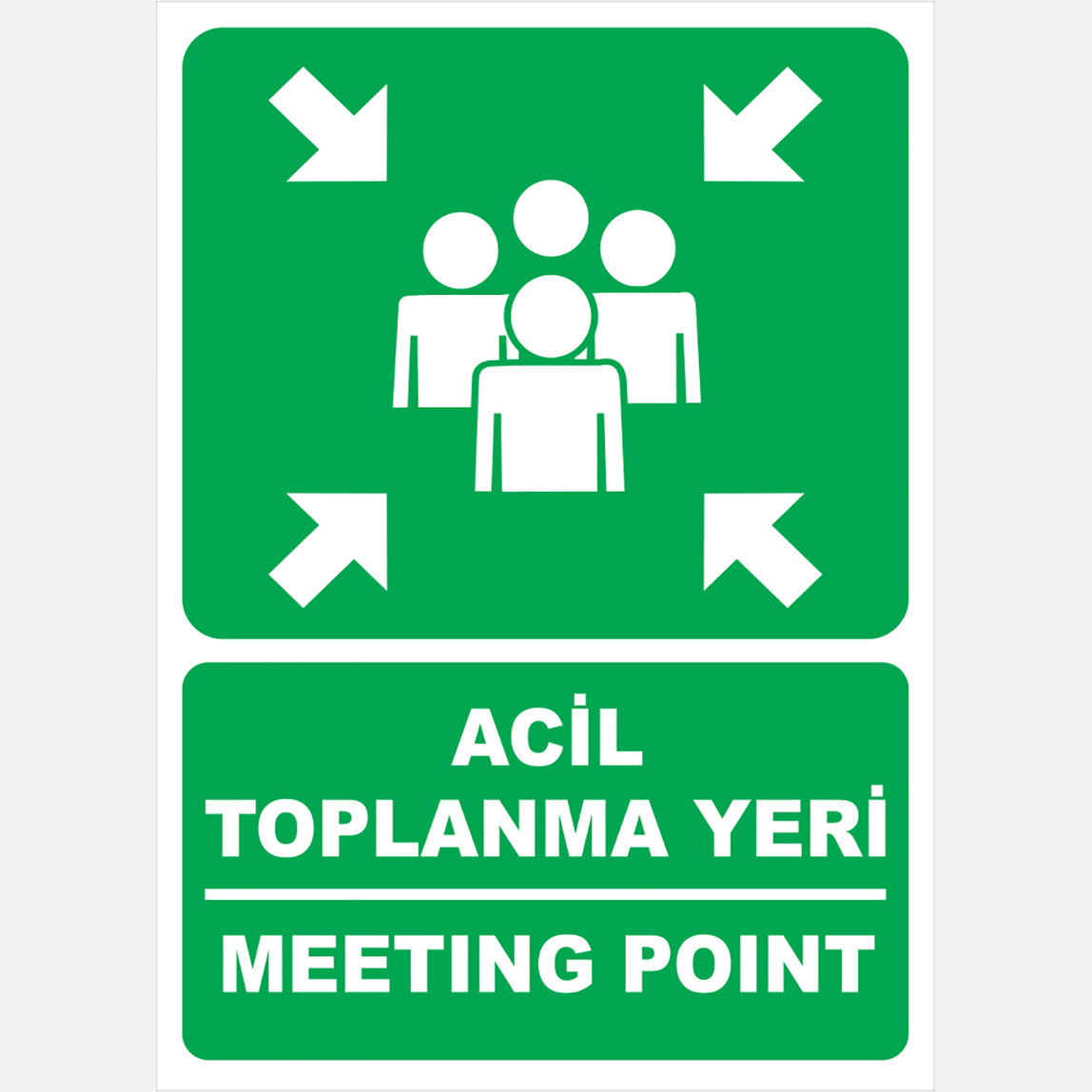    Ekstrafix 25X35 Acil Toplanma Yeri Sticker Pvc Fosforlu   
