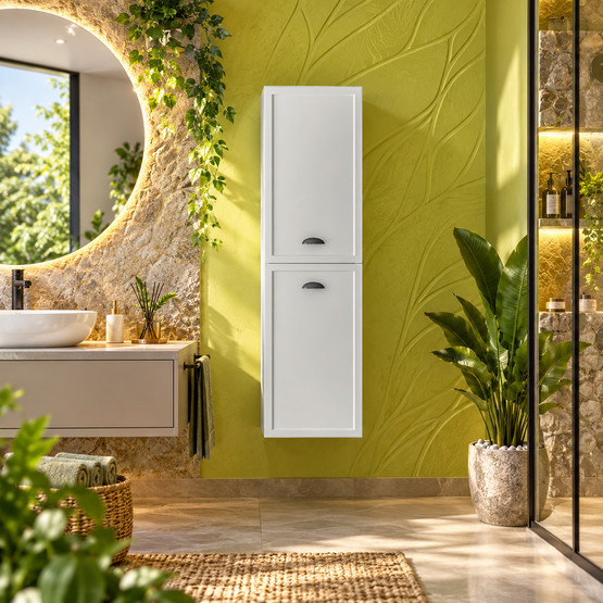 Polka Tria Aynalı 40 cm Takım Banyo Dolabı Beyaz
