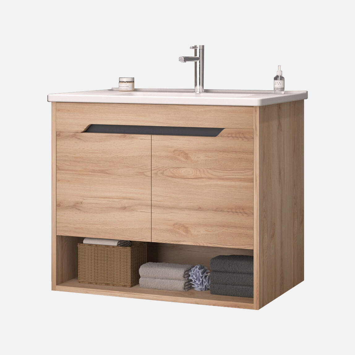    Bonitobagno Biana 80 cm Banyo Dolabı Alt Modül Ceviz 