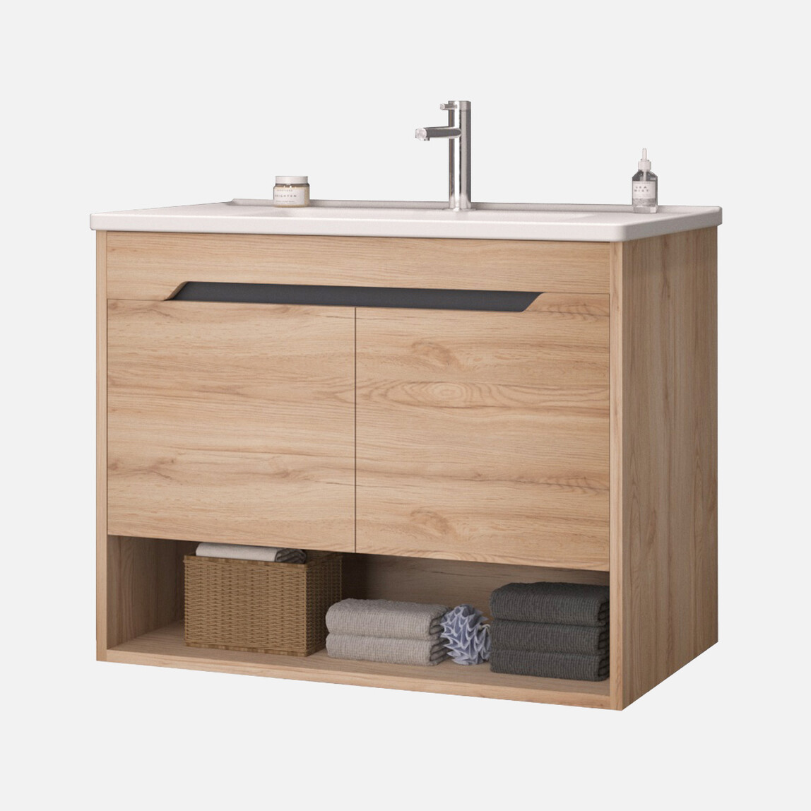    Bonitobagno Biana 100 cm Banyo Dolabı Alt Modül Ceviz 