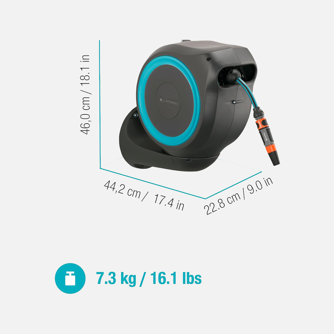    Gardena Duvara Monte Hortum Kutusu RollUp S 