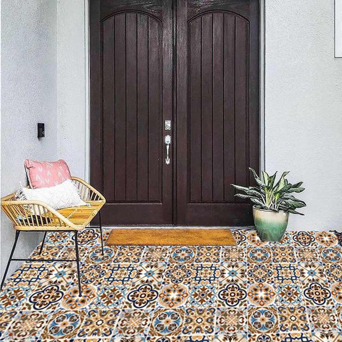    Tink Fas Desenli Çok Renkli Zemin PVC Karo 30 x 30 cm 