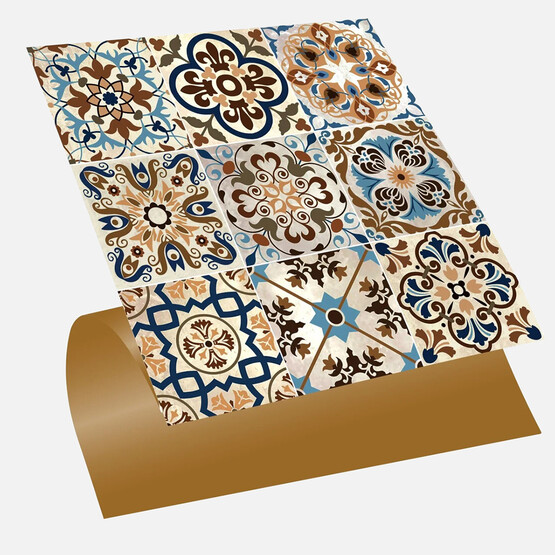 Tink Fas Desenli Çok Renkli Zemin PVC Karola 4’lü Paket 30 x 30 cm 0.5 mm