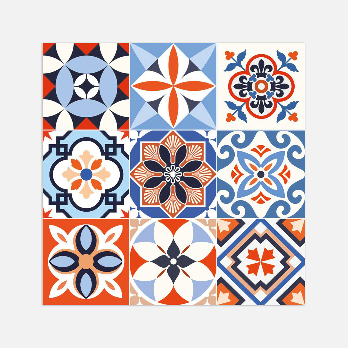    Tink Meksika Desenli Çok Renkli Duvar PVC Karo 30 x 30 cm  