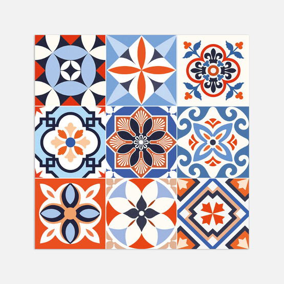 Tink Meksika Desenli Çok Renkli Duvar PVC Karo 30 x 30 cm 