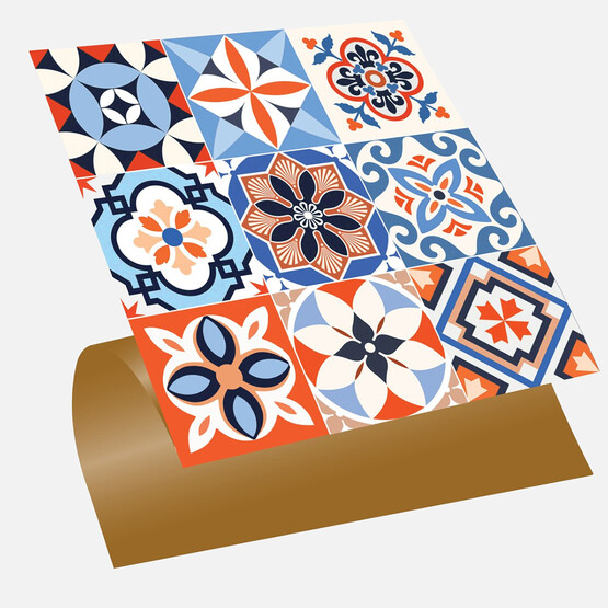 Tink Meksika Desenli Çok Renkli Duvar PVC Karo 30 x 30 cm 