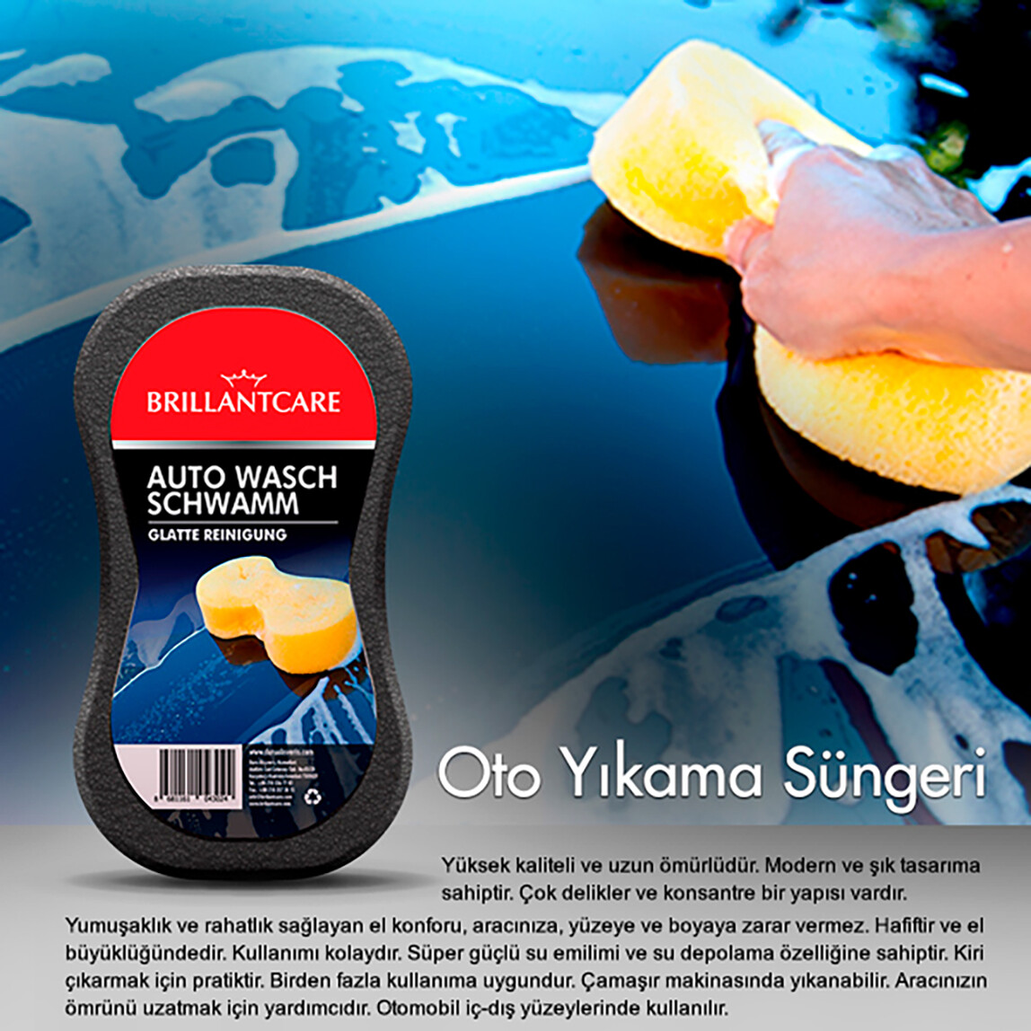    Brillantcare Soft Yıkama Süngeri Oval 21 x 12 x 6 cm  