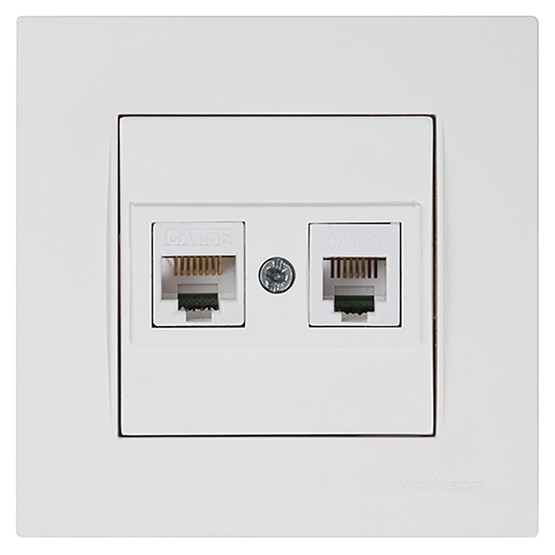Mutlusan Rita TelefonData Priz (Rj12 Cat5E) Beyaz 