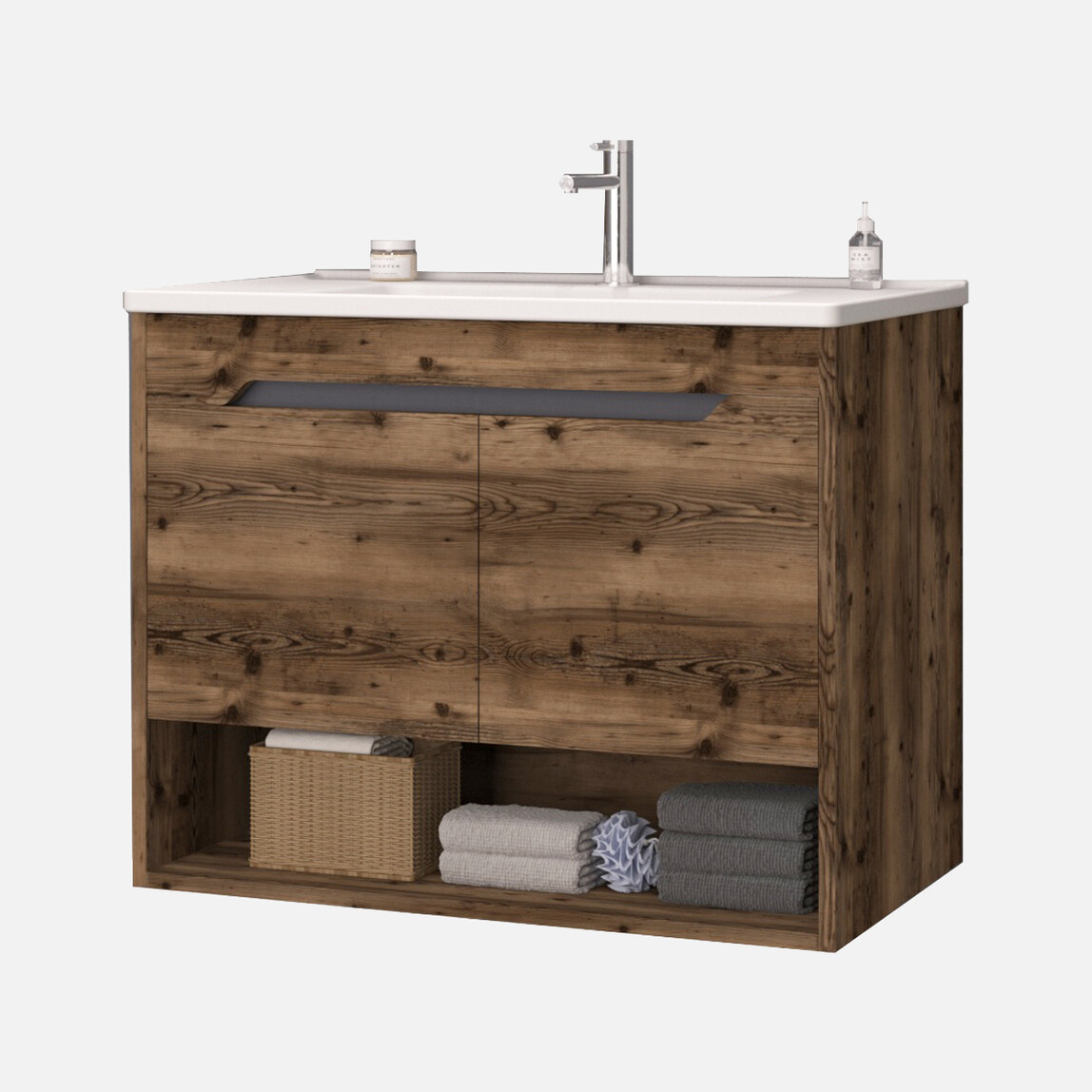    Bonitobagno Biana 100 cm Banyo Dolabı Alt Modül Ceviz 