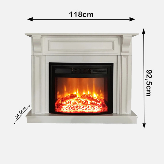 Dlc Mikanos 1800W Sütunlu Dekoratif Şömine Beyaz 