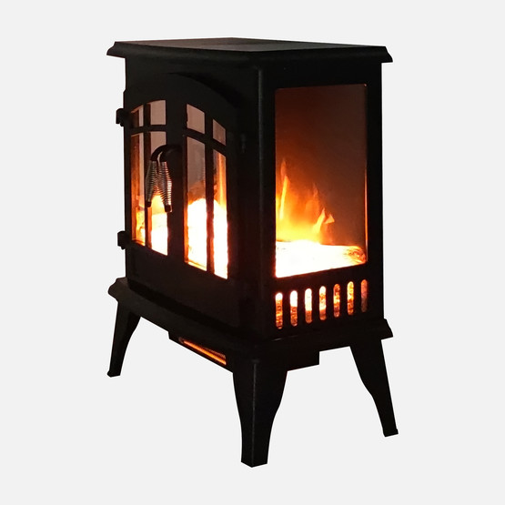 Dlc Lotus 1500W Ayaklı Dekoratif Şömine Siyah