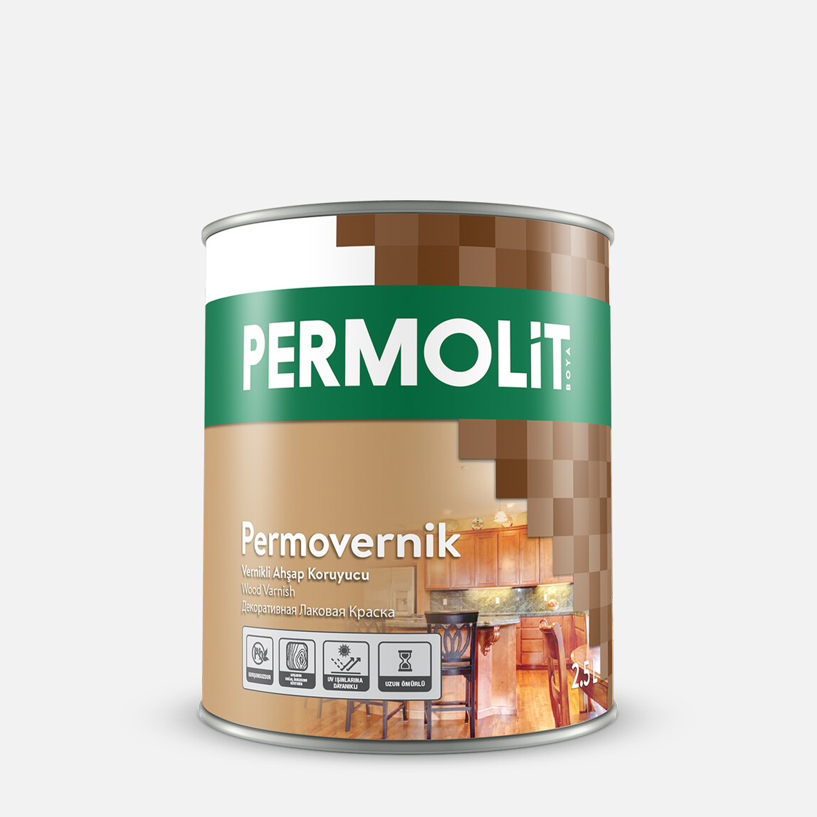    Permolit 2,5L Permolit Vernikli Ahşap Koruyucu Sarı Zeytin 