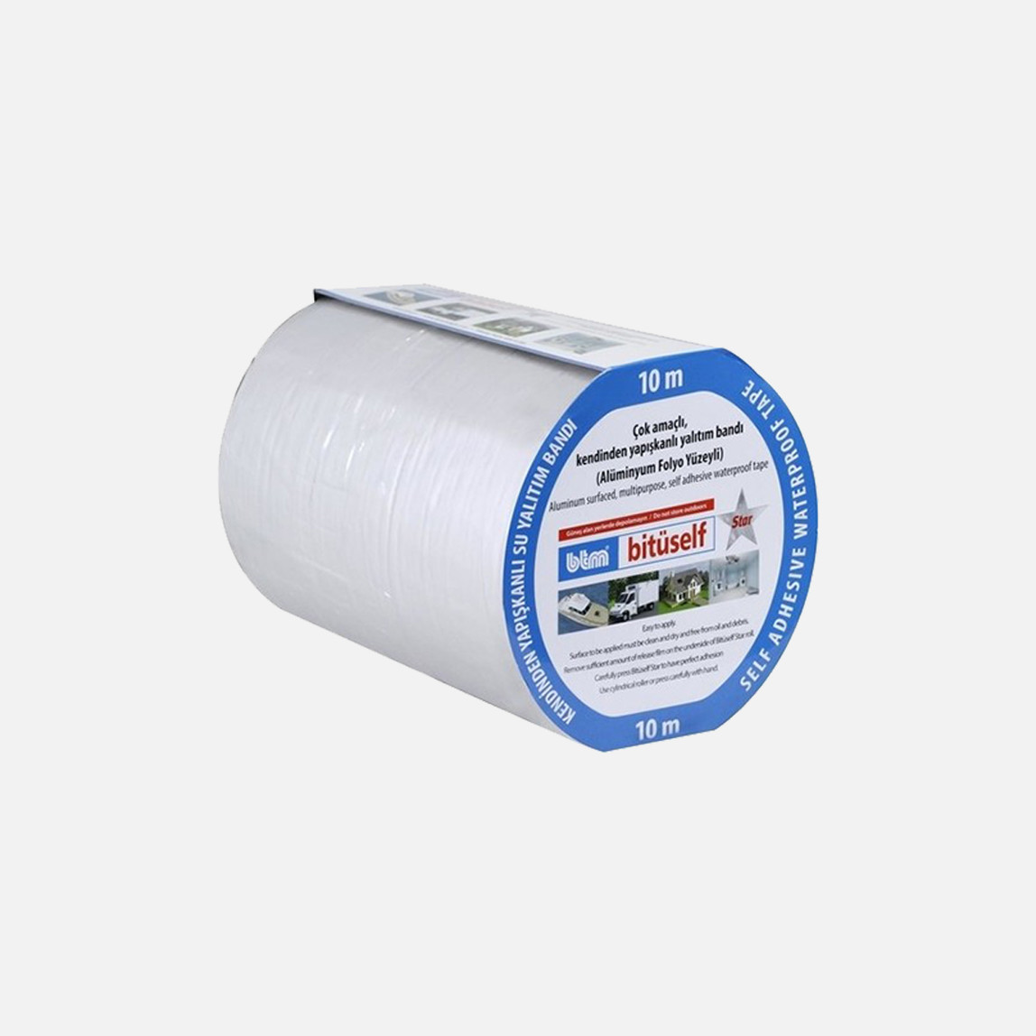    BTM Bitüself Star Alüminyum Folyolu Su ve Ses Yalıtım Bandı En 20 cm-10 Metre 