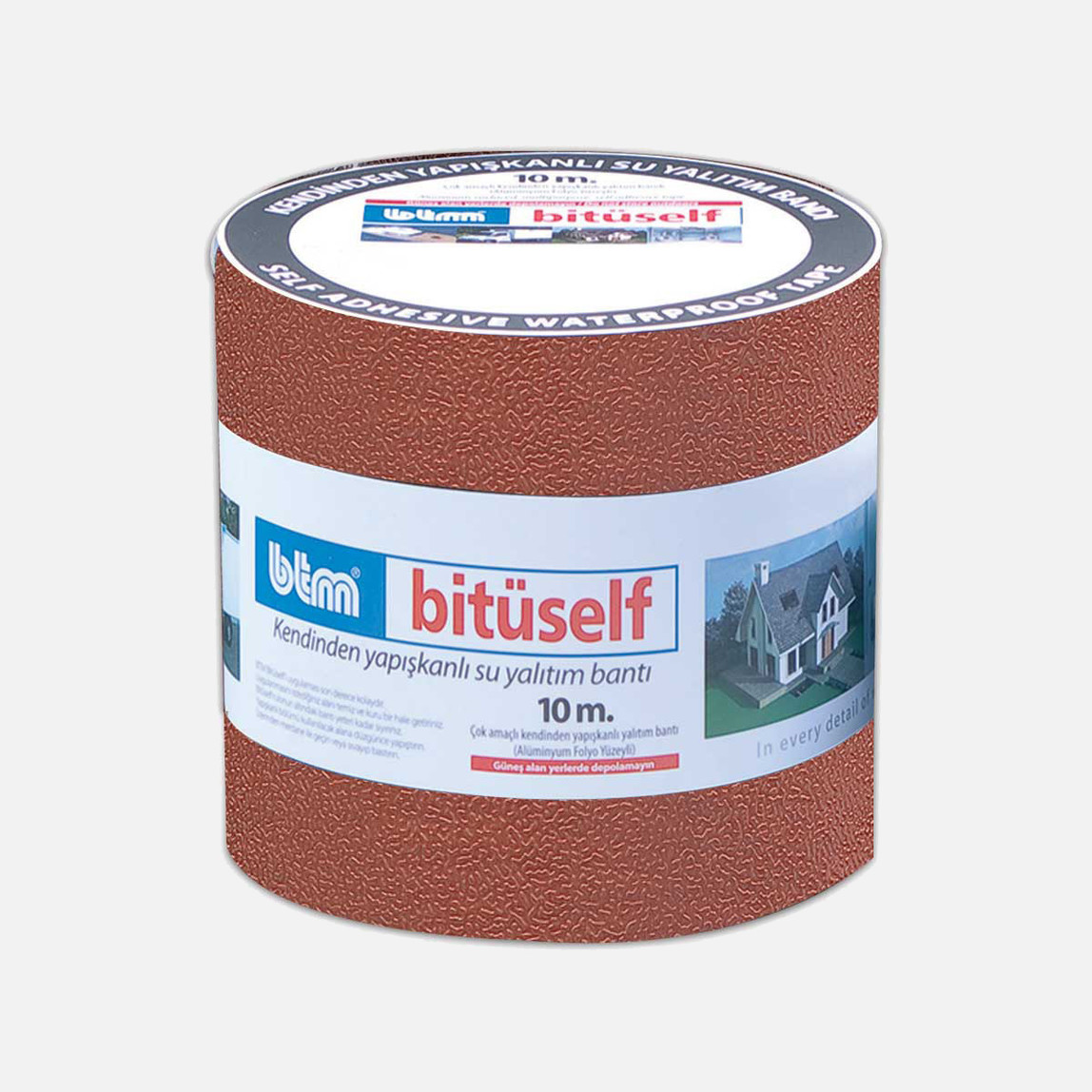    BTM Bitüself Star Folyolu Su ve Ses Yalıtım Bandı Kırmızı En 10 cm-10 Metre 