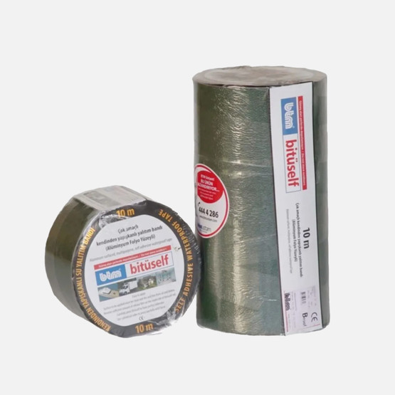 BTM Bitüself Star Alüminyum Folyolu Su ve Ses Yalıtım Bandı Yeşil En 20 cm-10 Metre