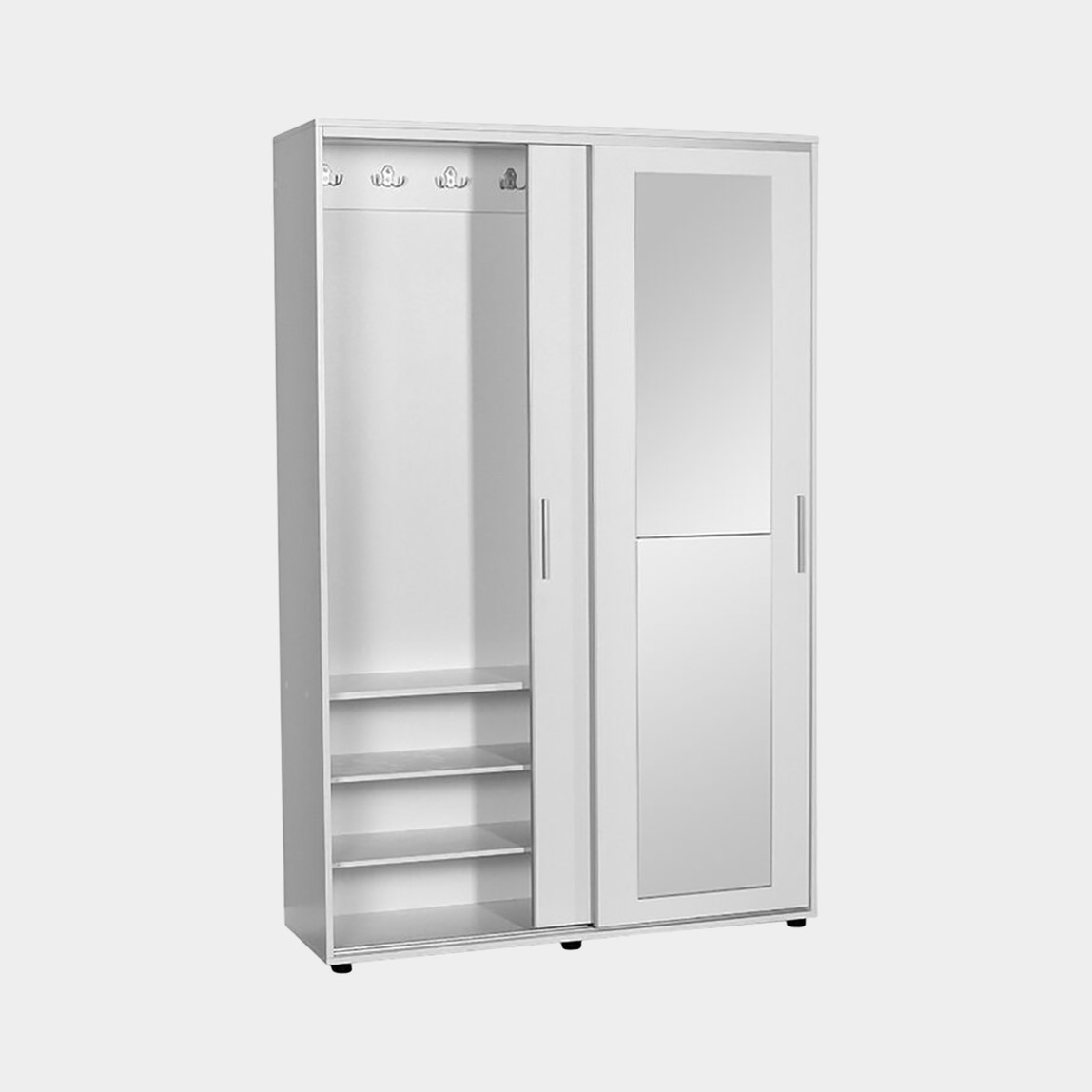    Adore Porto Sürgü Kapaklı Aynalı Portmanto Beyaz  