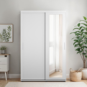 Adore Porto Sürgü Kapaklı Aynalı Portmanto Beyaz 