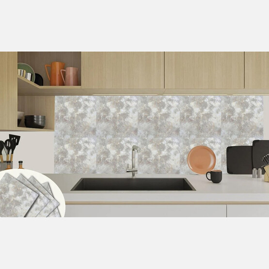 Tink Mermer Desenli Gri Duvar PVC Karola 30 x 30 cm