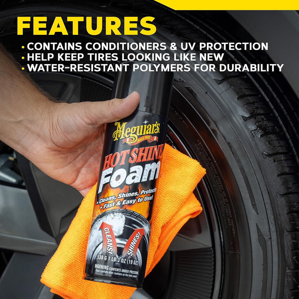    Meguiars Hot Shine Lastik Parlatıcı Köpük 444 ml  