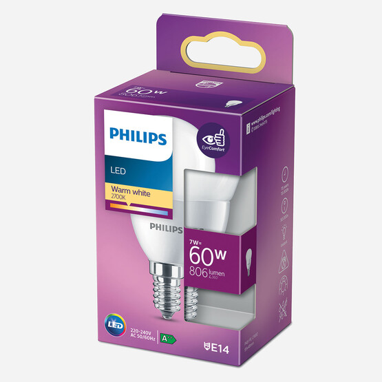 Philips P 48 60 Sıcak Beyaz Mum E14 Duy Led Ampul  