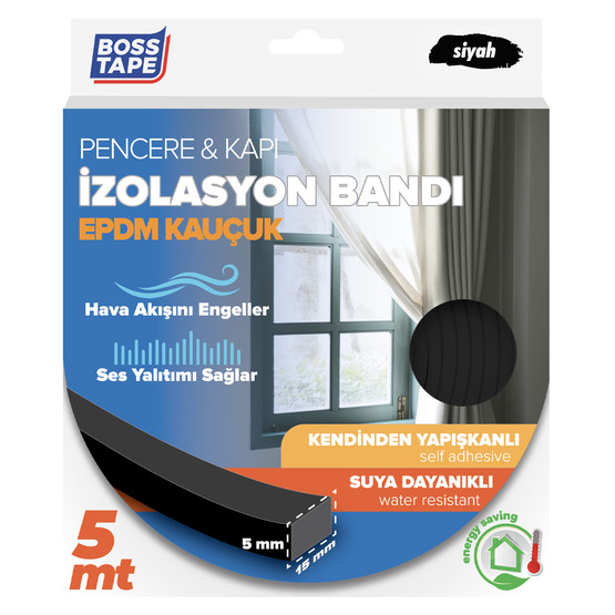 Boss Tape Epdm Kapı Pencere İzolasyon Bandı Siyah