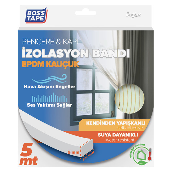 Boss Tape Epdm Kapı Pencere İzolasyon Bandı Beyaz 
