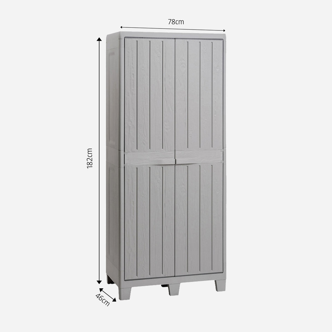    Toomax Florida XL 4 Raflı Plastik Dolap Gri 