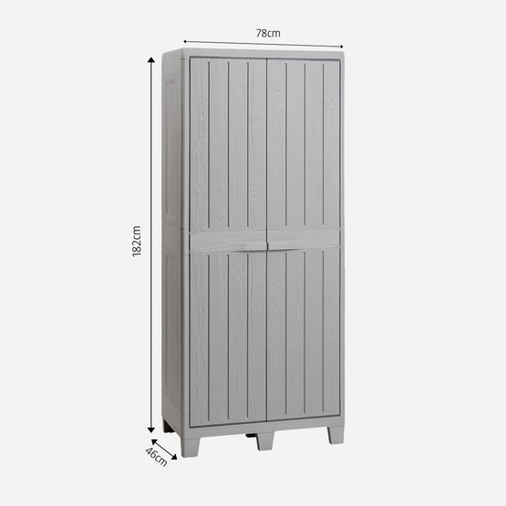 Toomax Florida XL 4 Raflı Plastik Dolap Gri