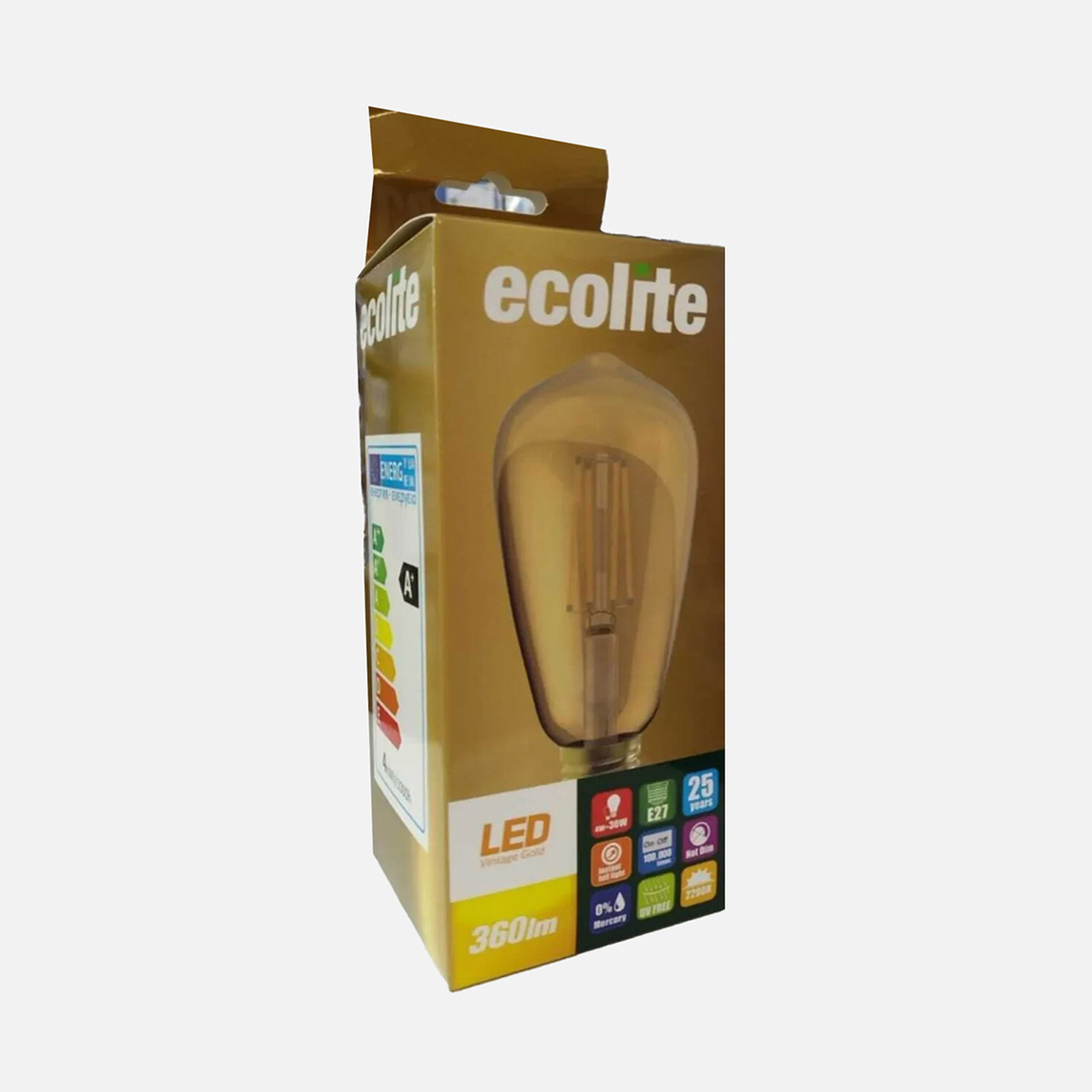   Ecolite Led Filament Gold ST64 10 W Sarı 1800K E27 LED Ampul 