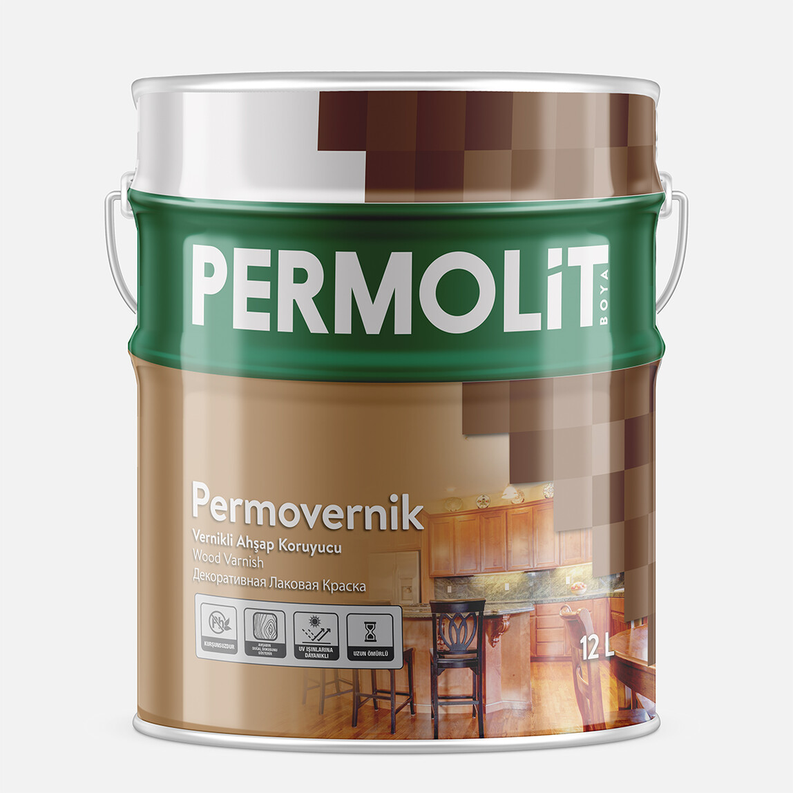    Permolit 12 L Permovernik Ahşap Koruyucu Koyu Meşe 