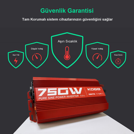 Kobb KBN750 12V/220V 750Watt Tam Sinüs Dönüştürücü İnvertör 