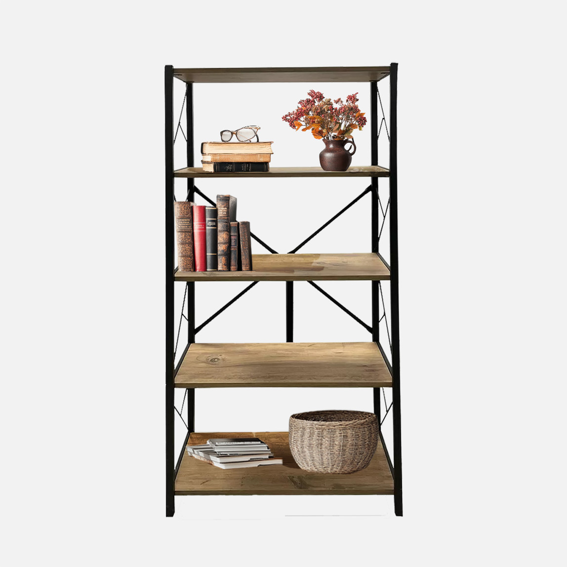    Quick Furni Eko Metal Ayaklı Kitaplık   