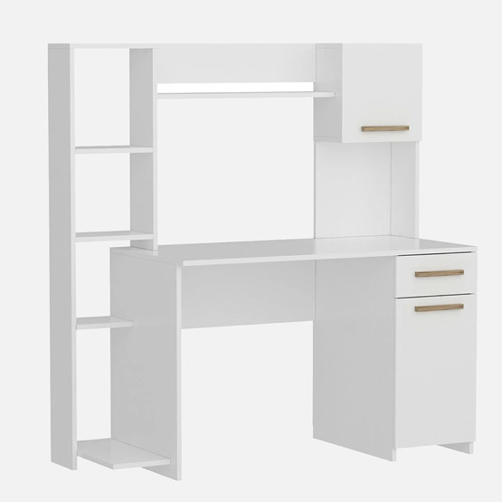 Minar Merry Kitaplıklı Çalışma Masası Beyaz 
