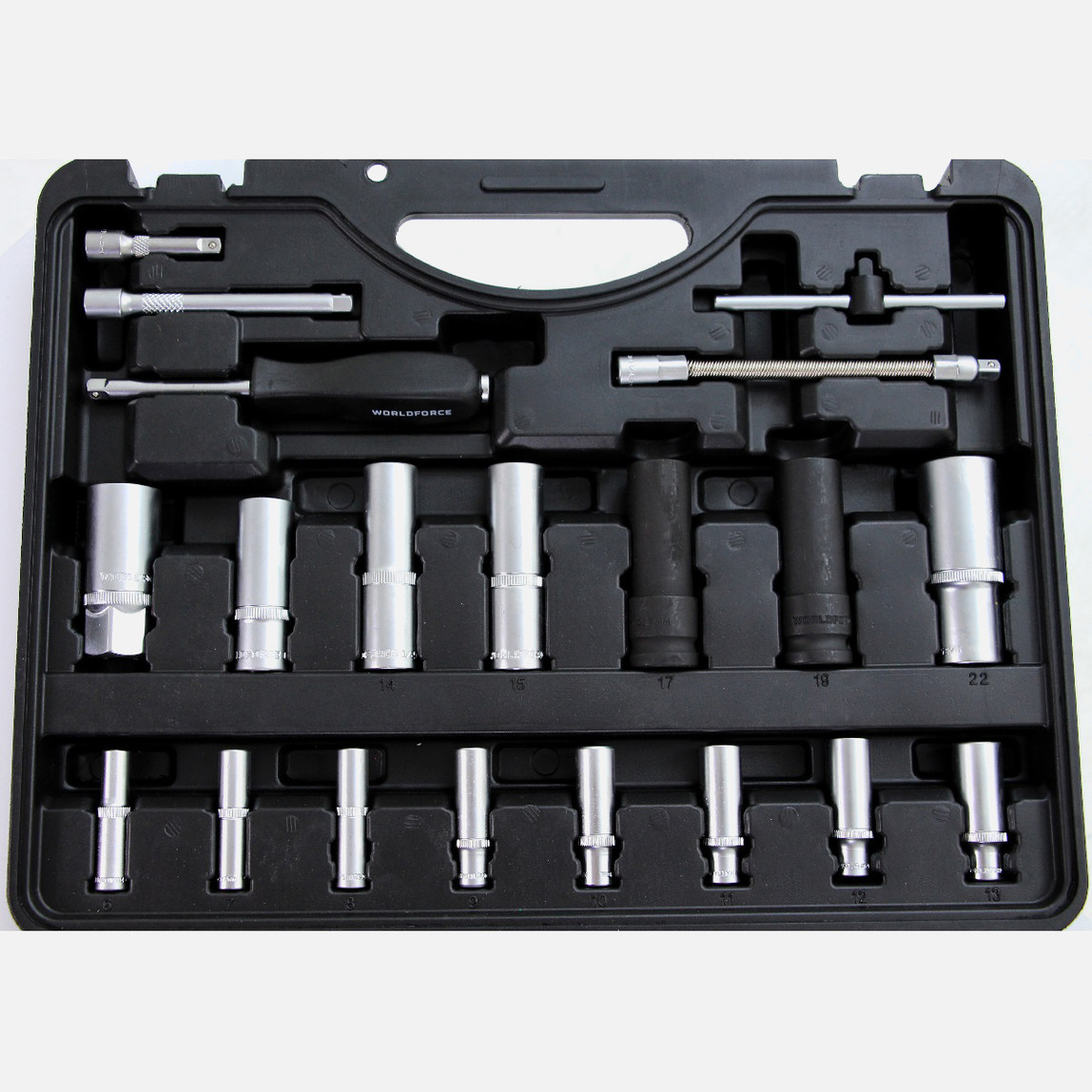    Worldforce Lokma Takımı 114 Parça S-Ultra 1/4''-1/2'' Uzatmalı Cırcır - 11501  