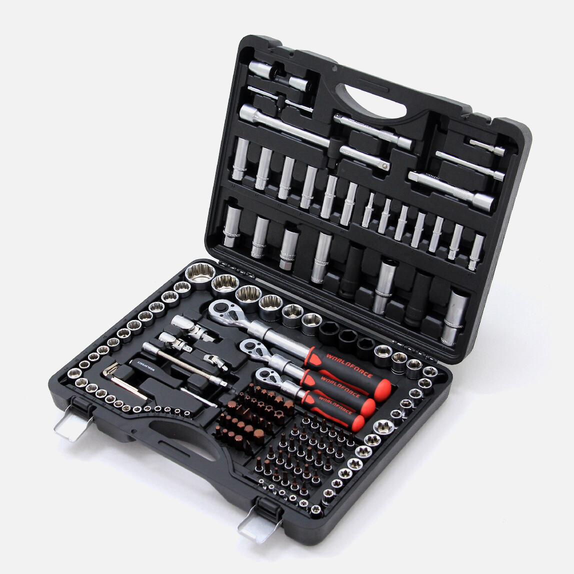    Worldforce Lokma Takımı 156 Parça S-Ultra 1/4''-3/8''-1/2'' Uzatmalı Cırcır - 11505  