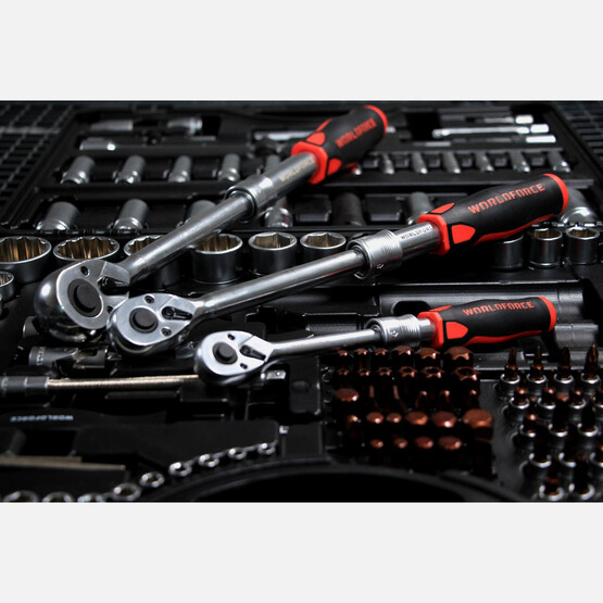 Worldforce Lokma Takımı 156 Parça S-Ultra 1/4''-3/8''-1/2'' Uzatmalı Cırcır - 11505 