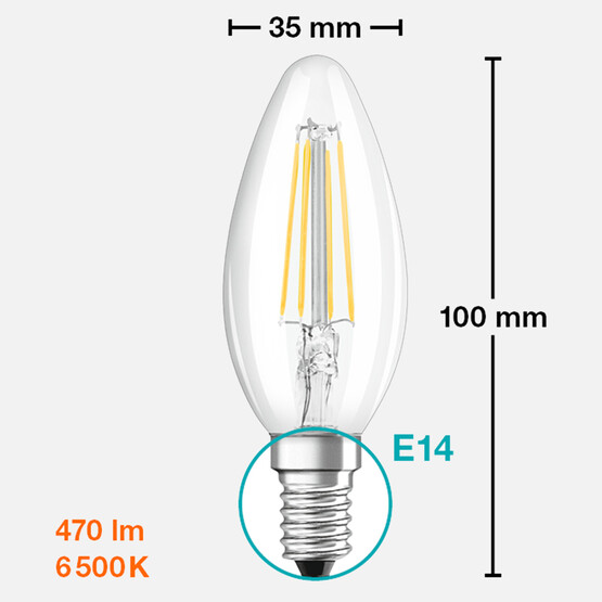 Ledv Led Filemant CLB 40 4 W Beyaz E14 LED Ampul