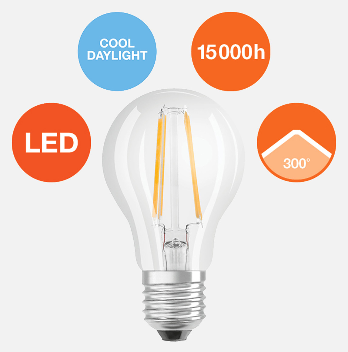    Osram Led Filament 6.5 W Beyaz E27 LED Ampul 