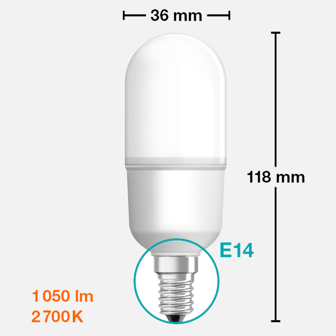    Led Stick FR 9 W Sarı E14 LED Ampul 